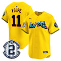 Men's New York Yankees Graffiti Vapor Premier Limited Jersey - All Stitched - Gold, Anthony Volpe