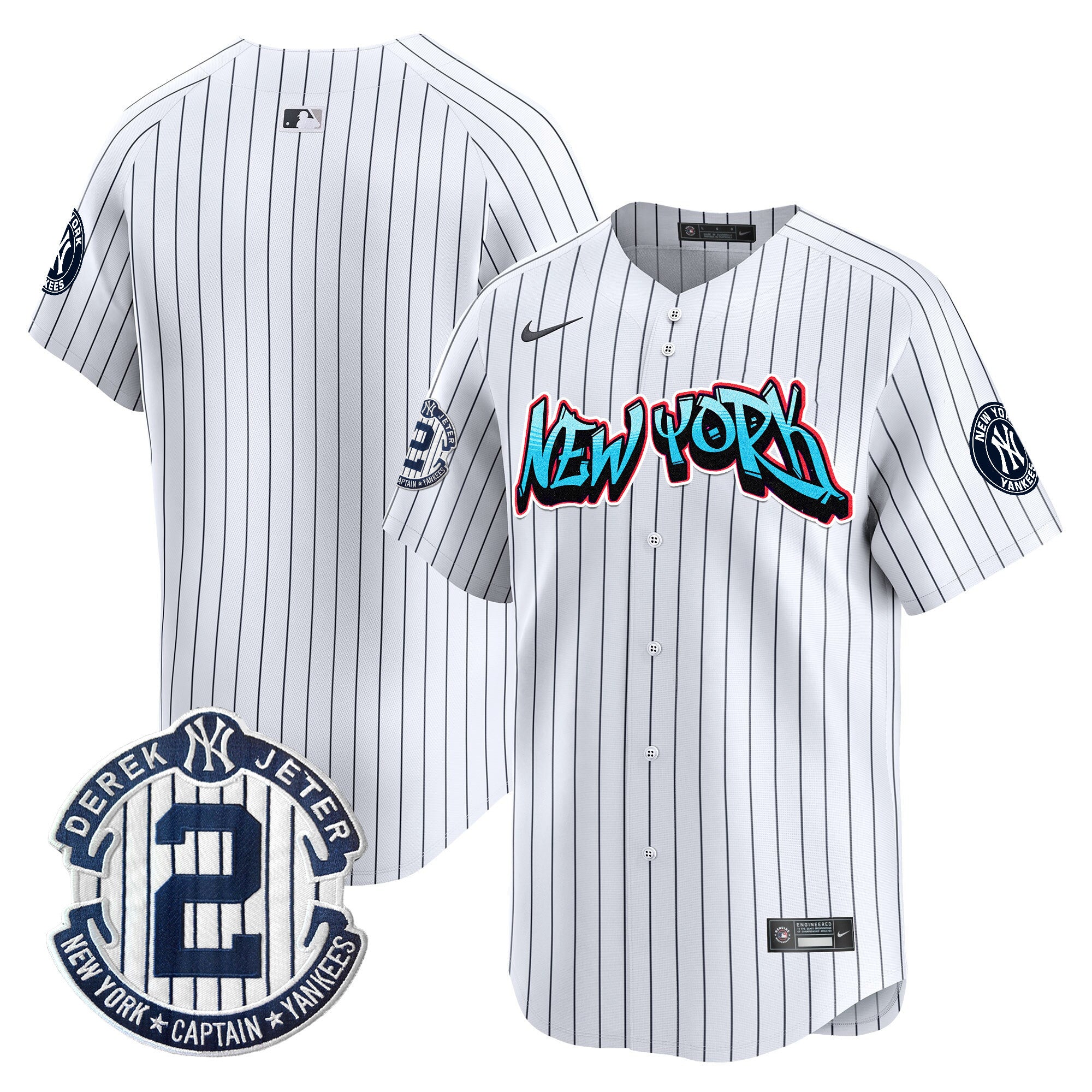 Men's New York Yankees Graffiti Vapor Premier Limited Jersey - All Stitched - Pinstripe, Team