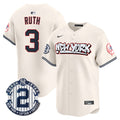 Men's New York Yankees Graffiti Vapor Premier Limited Jersey V2 - All Stitched - Cream, Babe Ruth