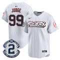 Men's New York Yankees Graffiti Vapor Premier Limited Jersey V2 - All Stitched - Pinstripe, Aaron Judge