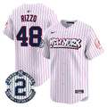 Men's New York Yankees Graffiti Vapor Premier Limited Jersey V2 - All Stitched - Pink Stripe, Anthony Rizzo