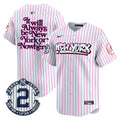 Men's New York Yankees Graffiti Vapor Premier Limited Jersey V2 - All Stitched - Pink Stripe, NYON