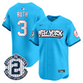 Men's New York Yankees Graffiti Vapor Premier Limited Jersey V2 - All Stitched - Light Blue, Babe Ruth