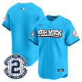 Men's New York Yankees Graffiti Vapor Premier Limited Jersey V2 - All Stitched - Light Blue, Team