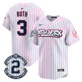 Men's New York Yankees Graffiti Vapor Premier Limited Jersey V2 - All Stitched - Pink Stripe, Babe Ruth