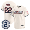 Men's New York Yankees Graffiti Vapor Premier Limited Jersey V2 - All Stitched - Cream, Juan Soto