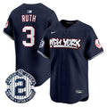 Men's New York Yankees Graffiti Vapor Premier Limited Jersey V2 - All Stitched - Navy, Babe Ruth