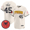 Men's New York Yankees Spider-Man Vapor Premier Limited Jersey - All Stitched - Cream, Gerrit Cole