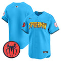 Men's New York Yankees Spider-Man Vapor Premier Limited Jersey - All Stitched - Light Blue, Team