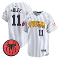 Men's New York Yankees Spider-Man Vapor Premier Limited Jersey - All Stitched - Pinstripe, Anthony Volpe