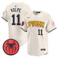 Men's New York Yankees Spider-Man Vapor Premier Limited Jersey - All Stitched - Cream, Anthony Volpe