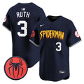 Men's New York Yankees Spider-Man Vapor Premier Limited Jersey - All Stitched - Alternate, Babe Ruth