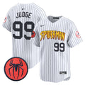 Men's New York Yankees Spider-Man Vapor Premier Limited Jersey - All Stitched - Pinstripe, Aaron Judge