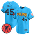 Men's New York Yankees Spider-Man Vapor Premier Limited Jersey - All Stitched - Light Blue, Gerrit Cole