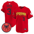 Men's New York Yankees Spider-Man Vapor Premier Limited Jersey - All Stitched - Red, Babe Ruth