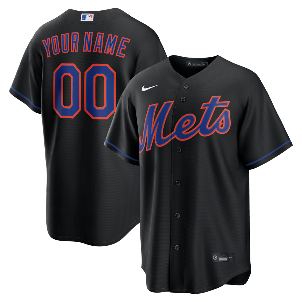 New York Mets Nike Alternate Custom Jersey - Black