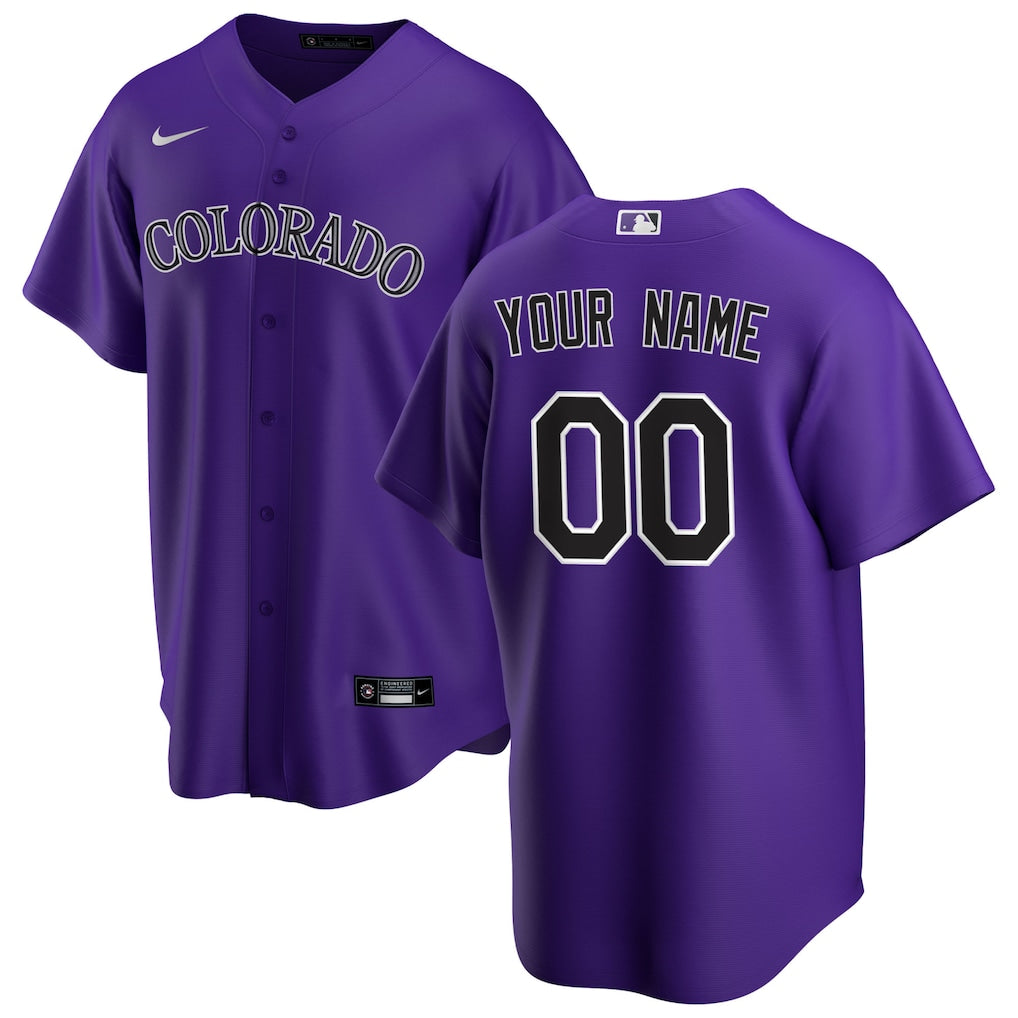 Colorado Rockies Nike Alternate Custom Jersey - Purple