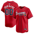 Atlanta Braves Nike Alternate Limited Custom Jersey - Red