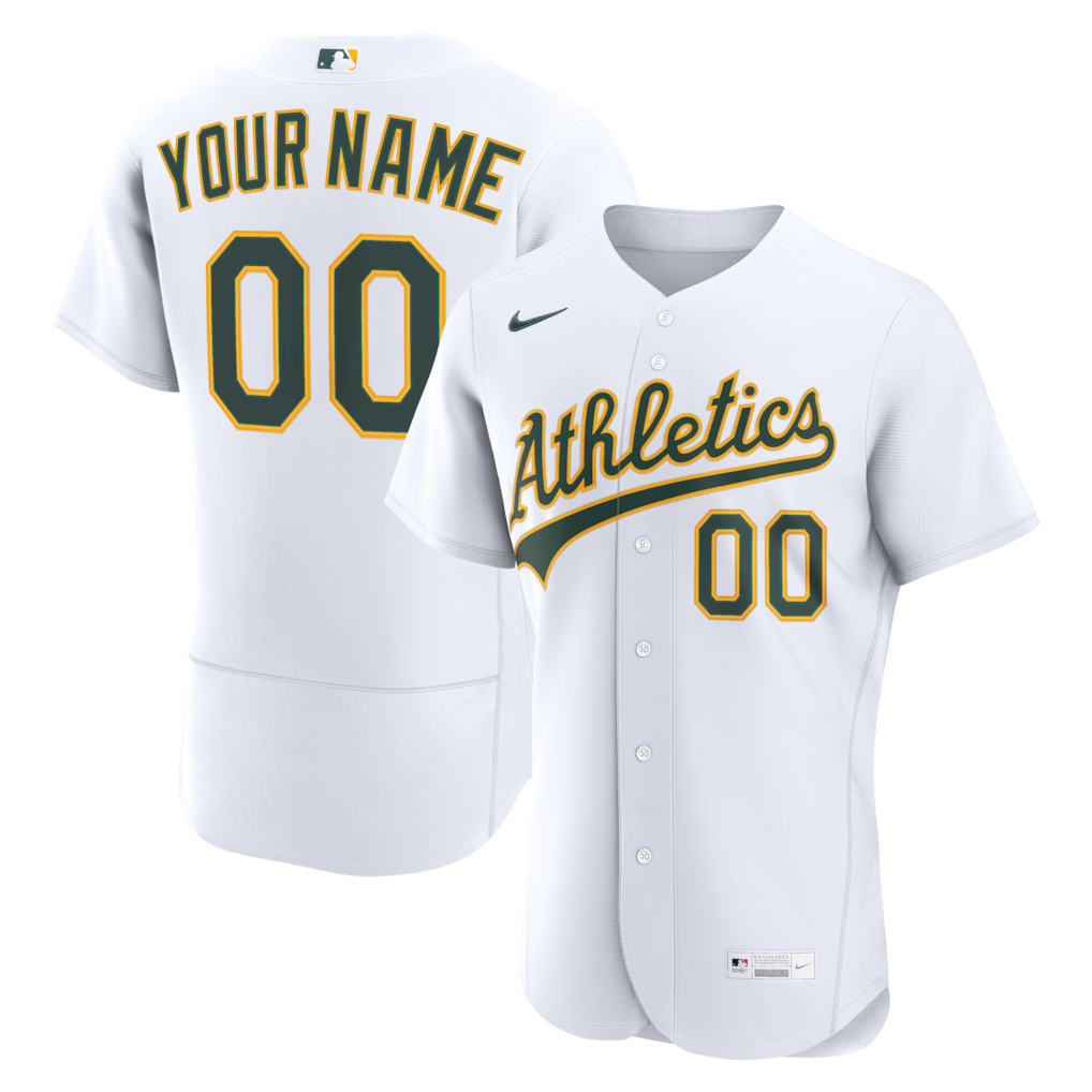 Athletics Nike Home Custom Jersey - White