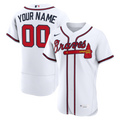 Atlanta Braves Nike Home Custom Jersey - White