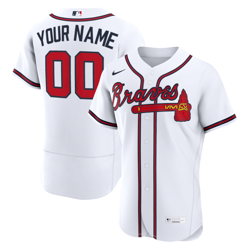 Atlanta Braves Nike Home Custom Jersey - White
