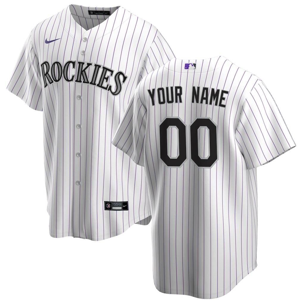 Colorado Rockies Nike Home Custom Jersey - White