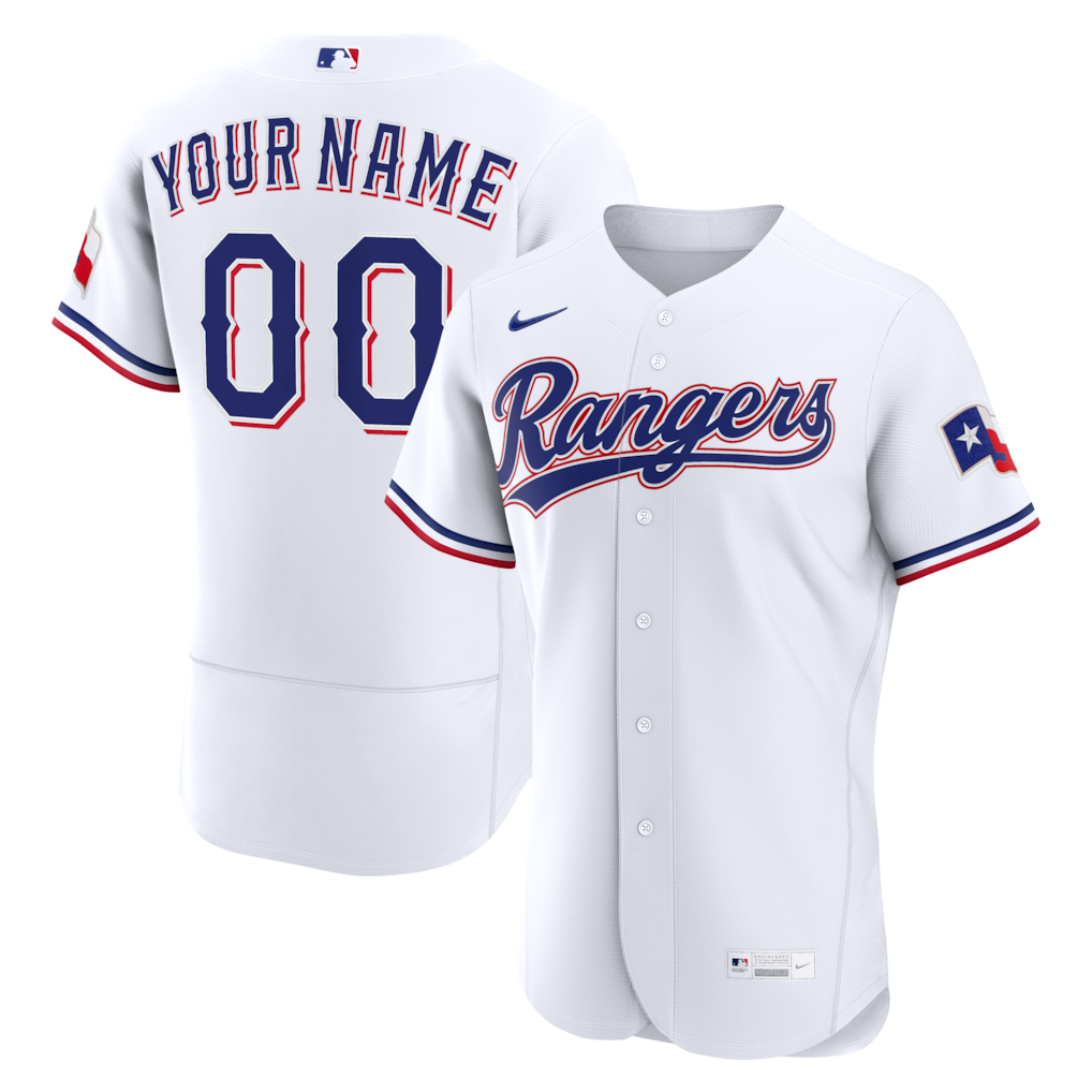Texas Rangers Nike Home Custom Jersey - White