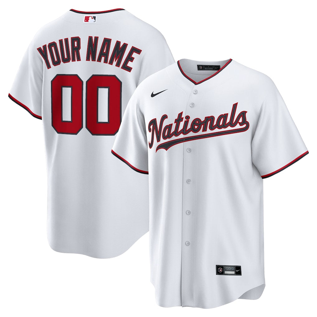 Washington Nationals Nike Home Custom Jersey - White