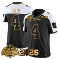 Men's Ohio State Buckeyes 'Heritage Stripe' National Champions Patch Gold Vapor Limited Jersey - All Stitched