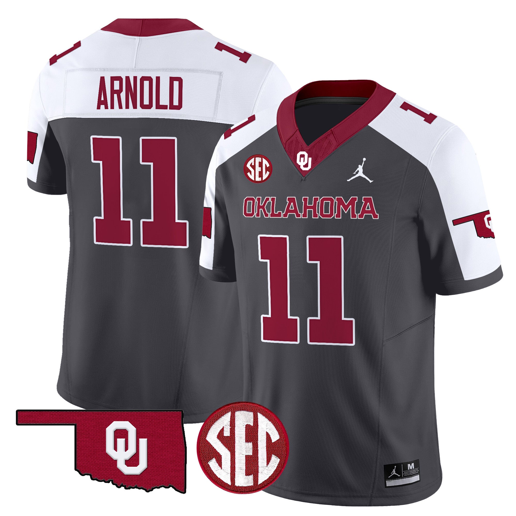 Men's Oklahoma Sooners 2024 Vapor Limited Jersey - SEC Patch - All Stitched