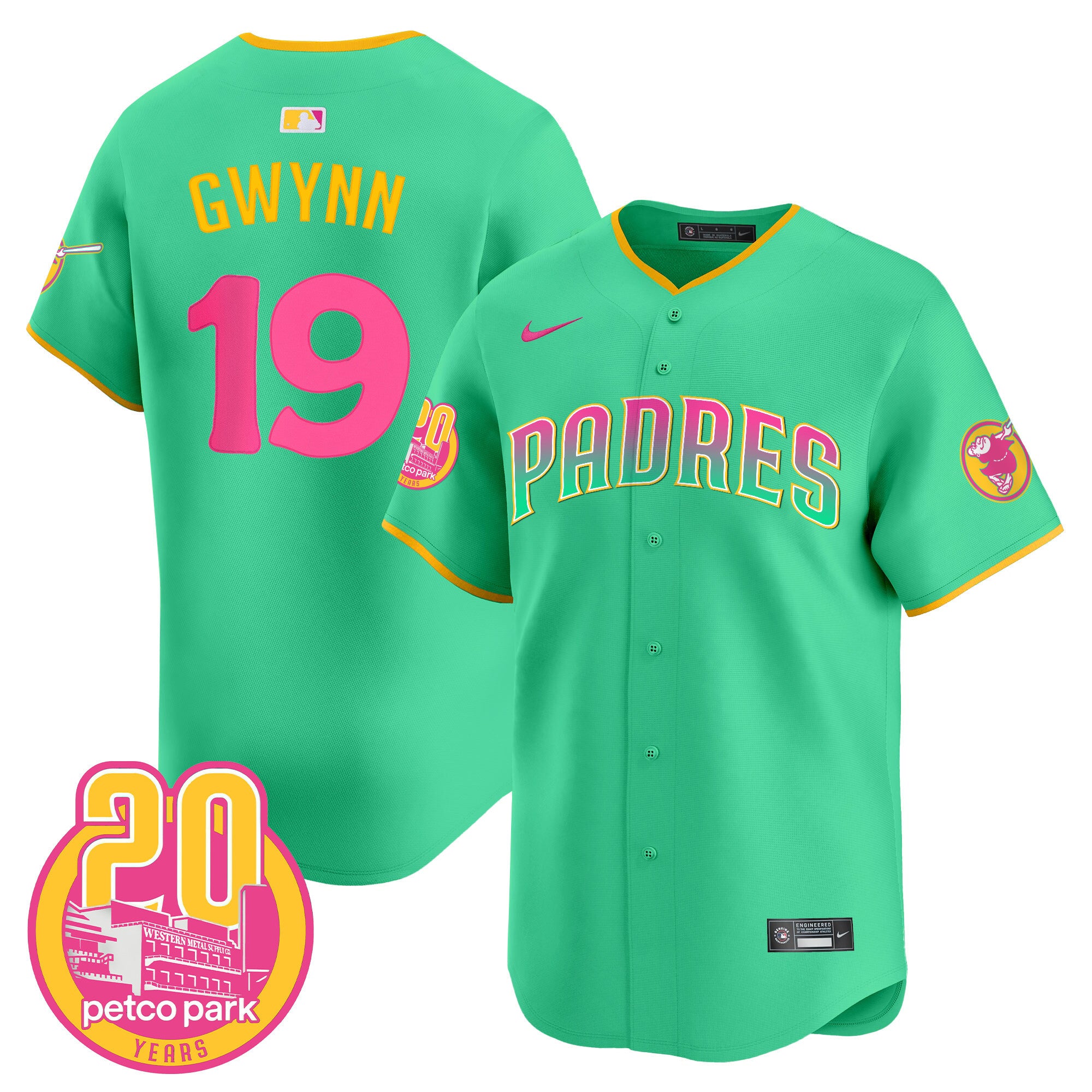 Men's Padres 2024 San Diego City Style Vapor Premier Limited Jersey - All Stitched - Aqua, Tony Gwynn