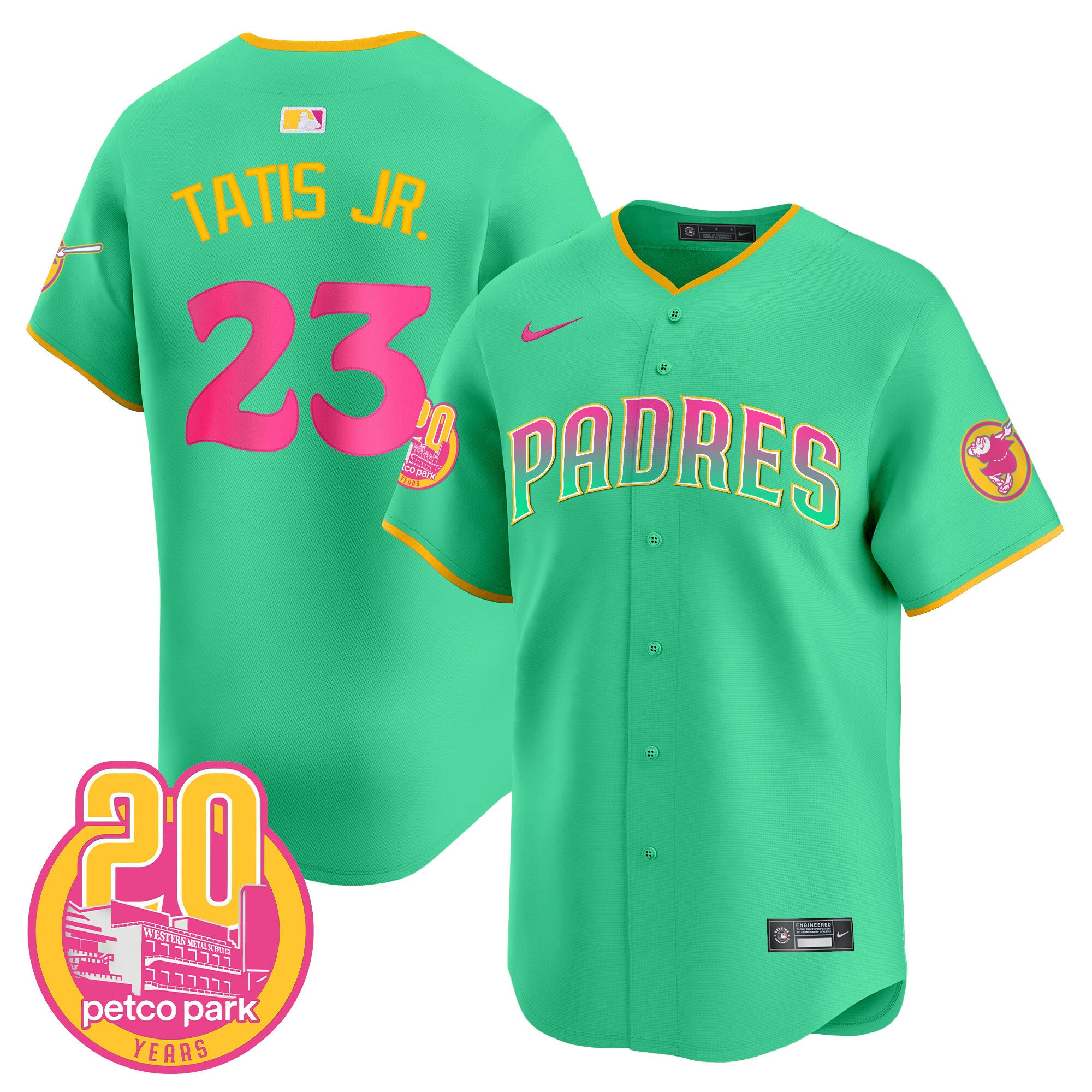 Men's Padres 2024 San Diego City Style Vapor Premier Limited Jersey - All Stitched - Aqua, Fernando Tatis Jr.