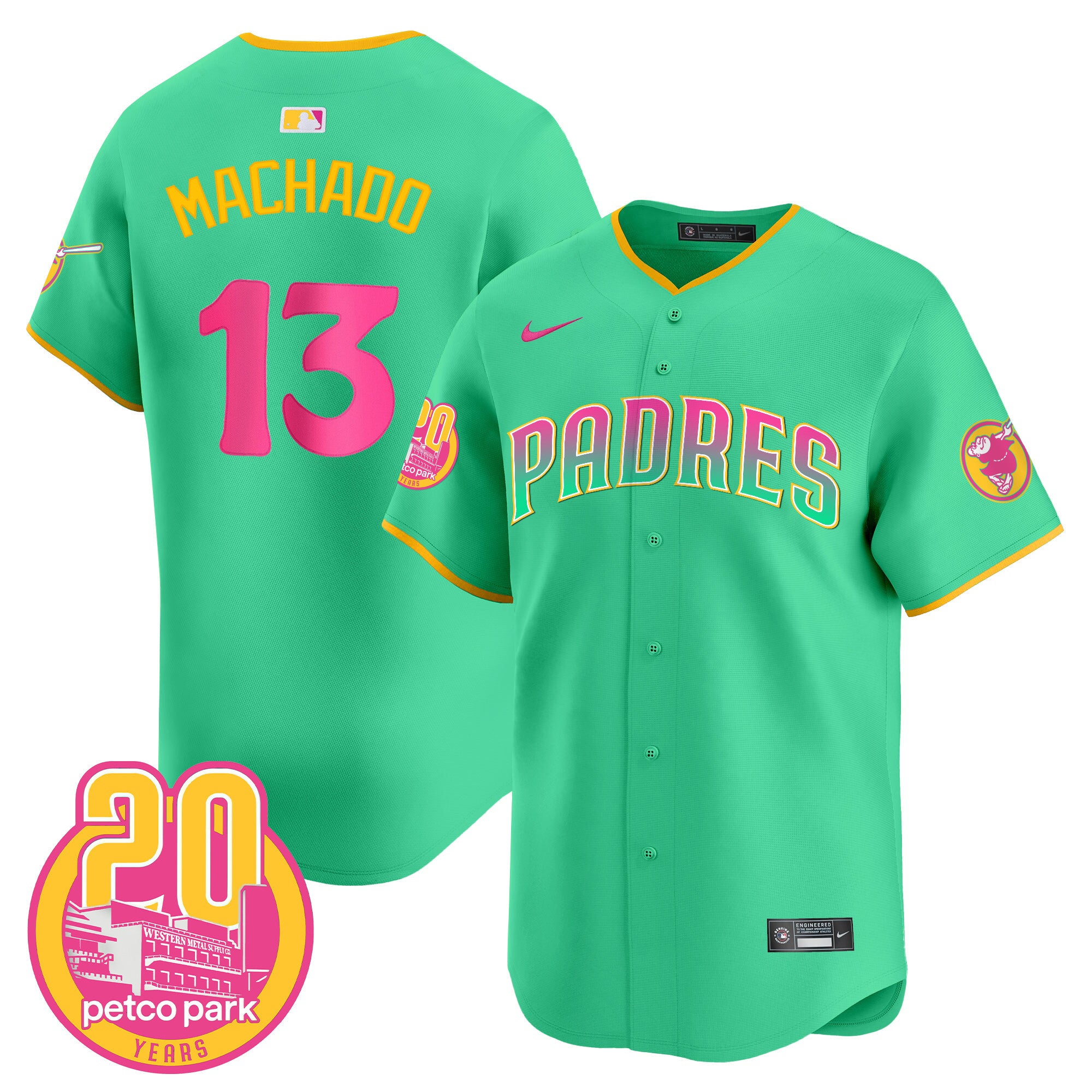 Men's Padres 2024 San Diego City Style Vapor Premier Limited Jersey - All Stitched - Aqua, Manny Machado