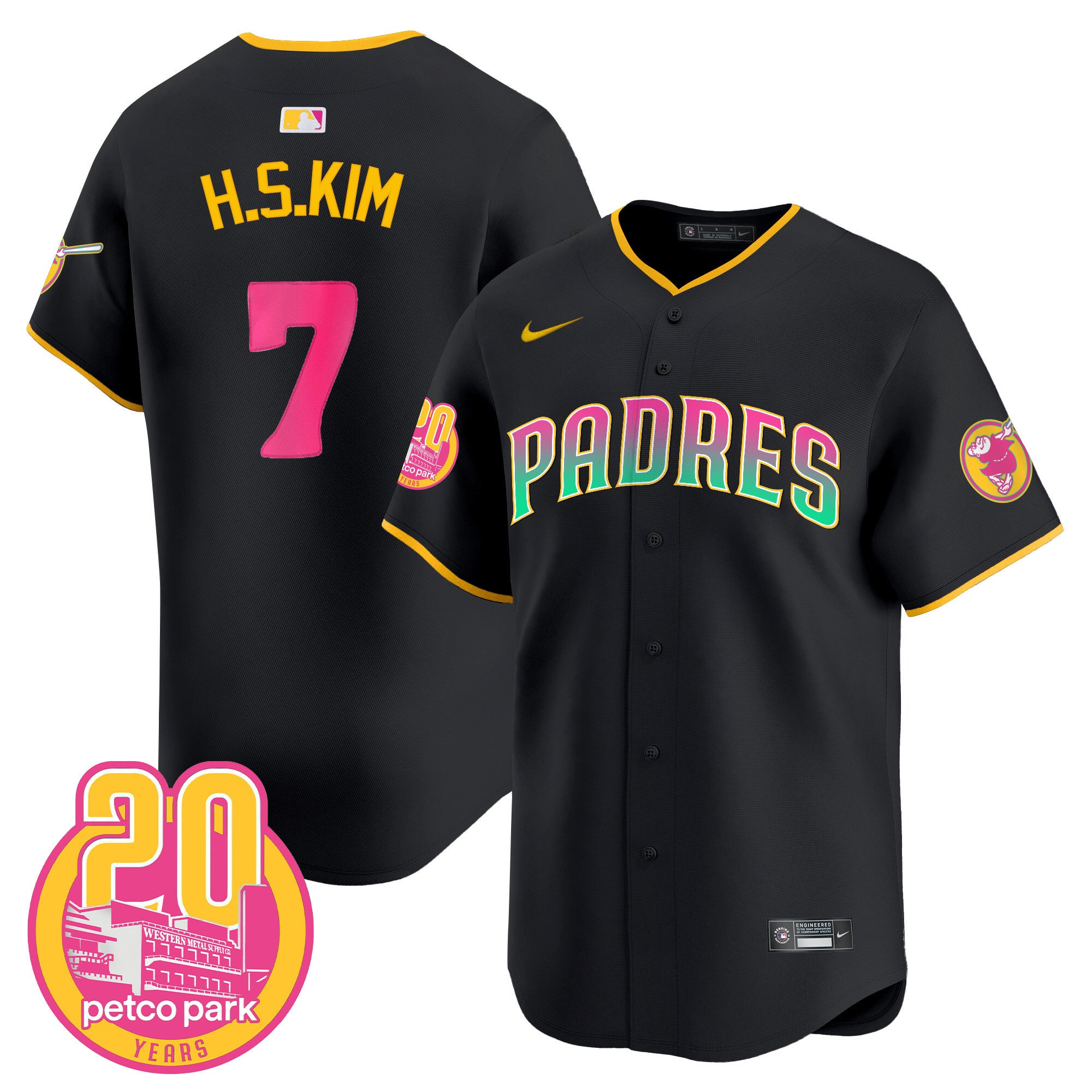 Men's Padres 2024 San Diego City Style Vapor Premier Limited Jersey - All Stitched - Black, Ha-Seong Kim