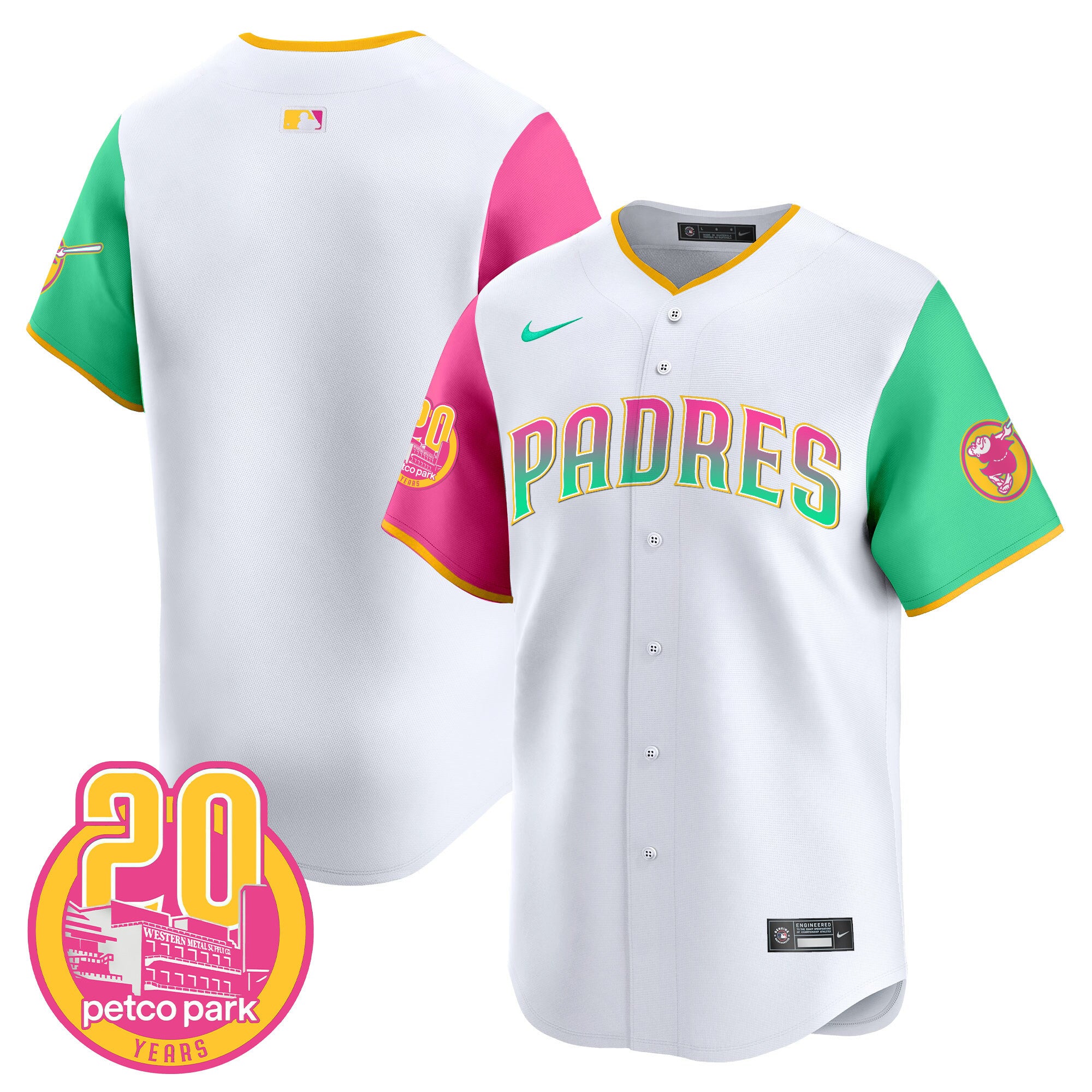 Men's Padres 2024 San Diego City Style Vapor Premier Limited Jersey - All Stitched - Color Sleeves, Team