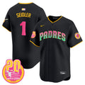 Men's Padres 2024 San Diego City Style Vapor Premier Limited Jersey - All Stitched - Black, Peter Seidler