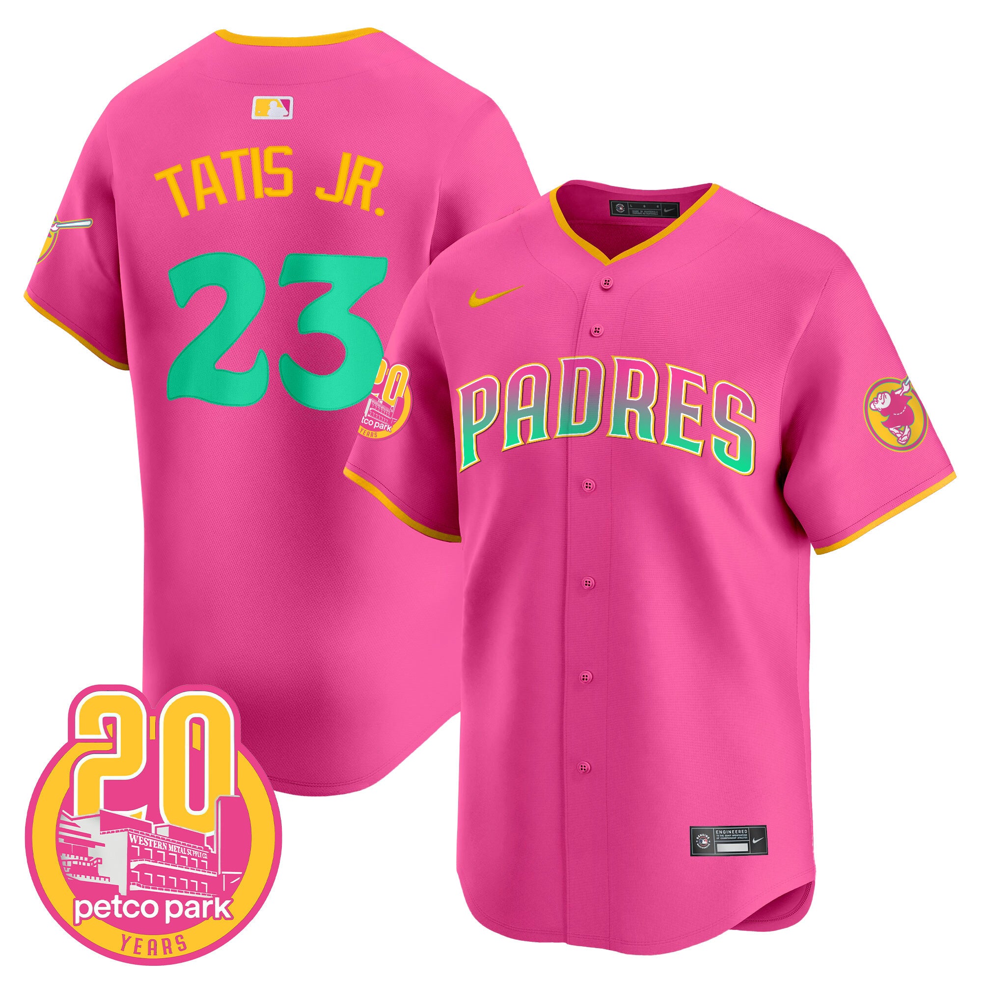 Men's Padres 2024 San Diego City Style Vapor Premier Limited Jersey - All Stitched - Pink, Fernando Tatis Jr.