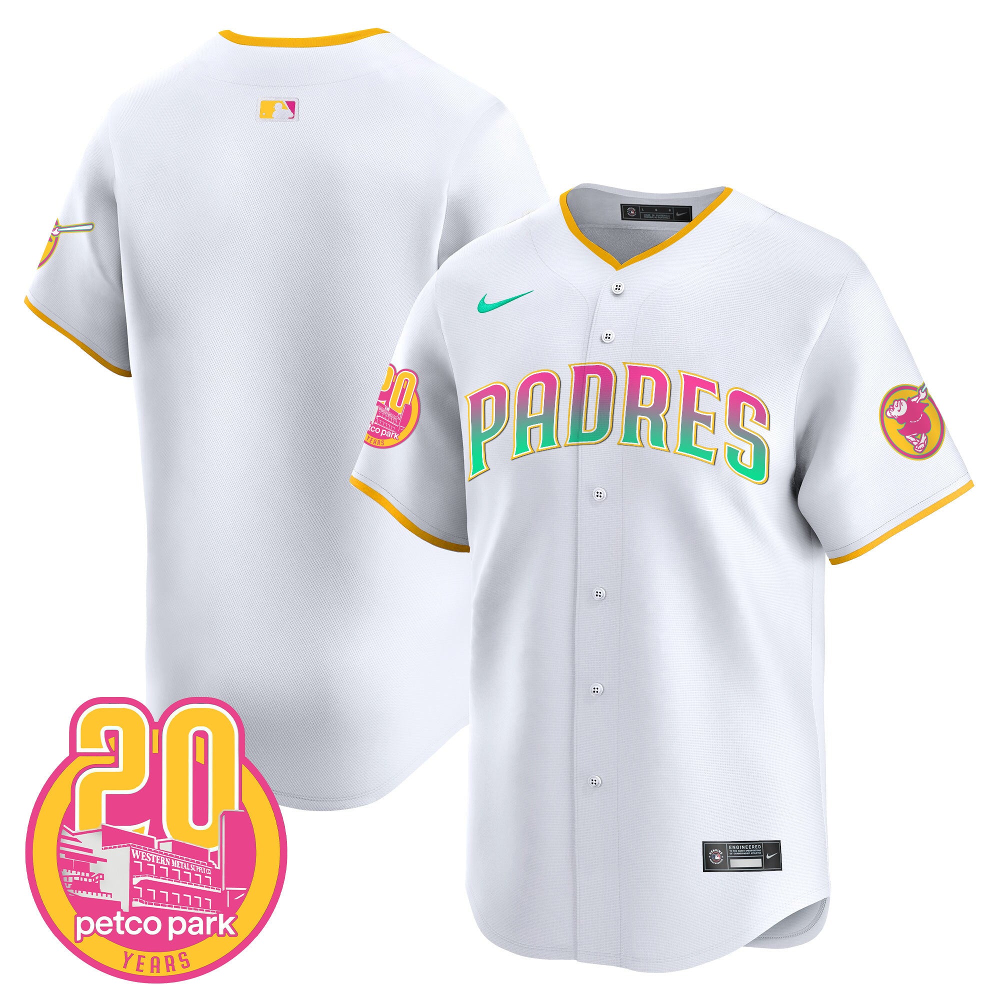 Men's Padres 2024 San Diego City Style Vapor Premier Limited Jersey - All Stitched - White, Team