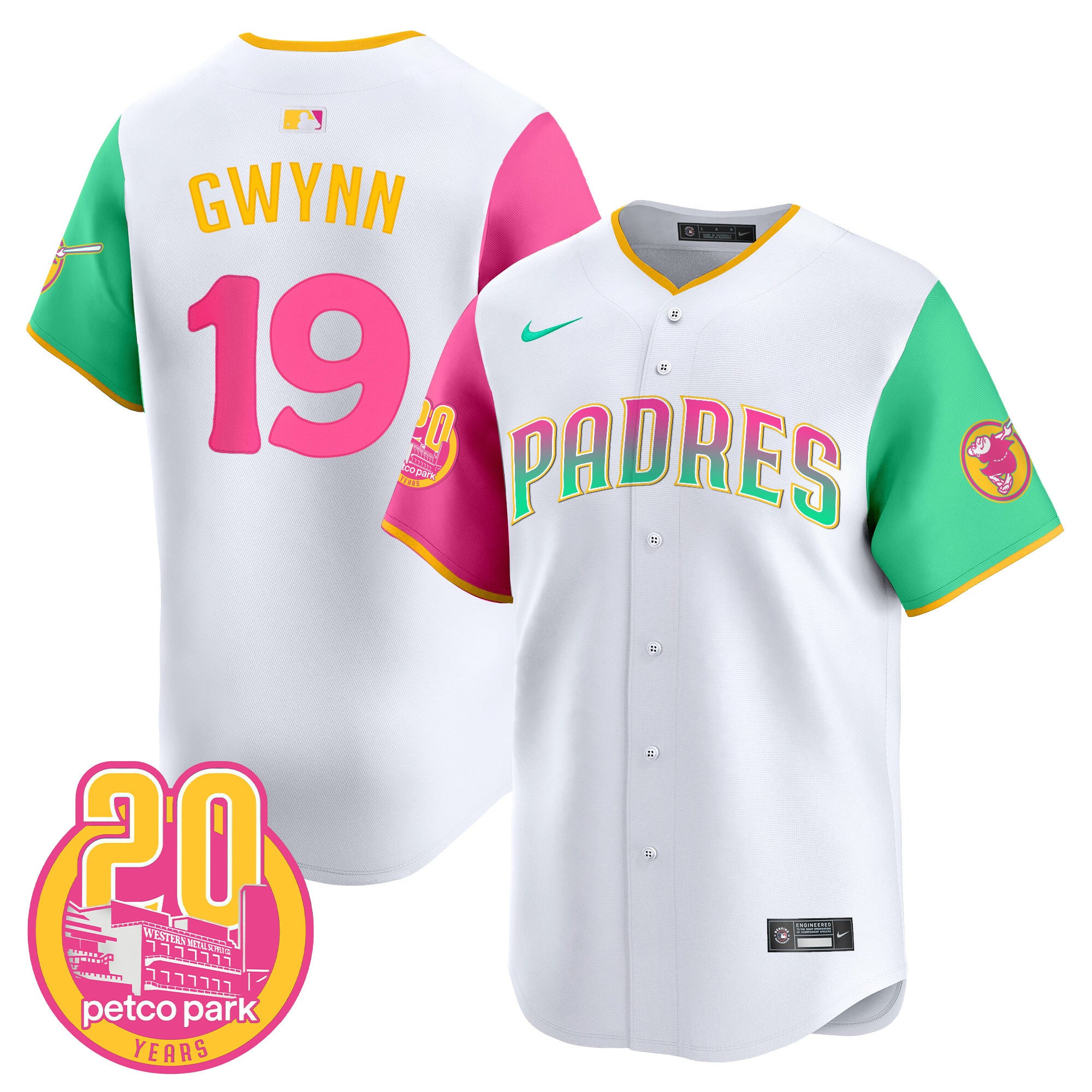 Men's Padres 2024 San Diego City Style Vapor Premier Limited Jersey - All Stitched - Color Sleeves, Tony Gwynn