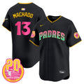 Men's Padres 2024 San Diego City Style Vapor Premier Limited Jersey - All Stitched - Black, Manny Machado