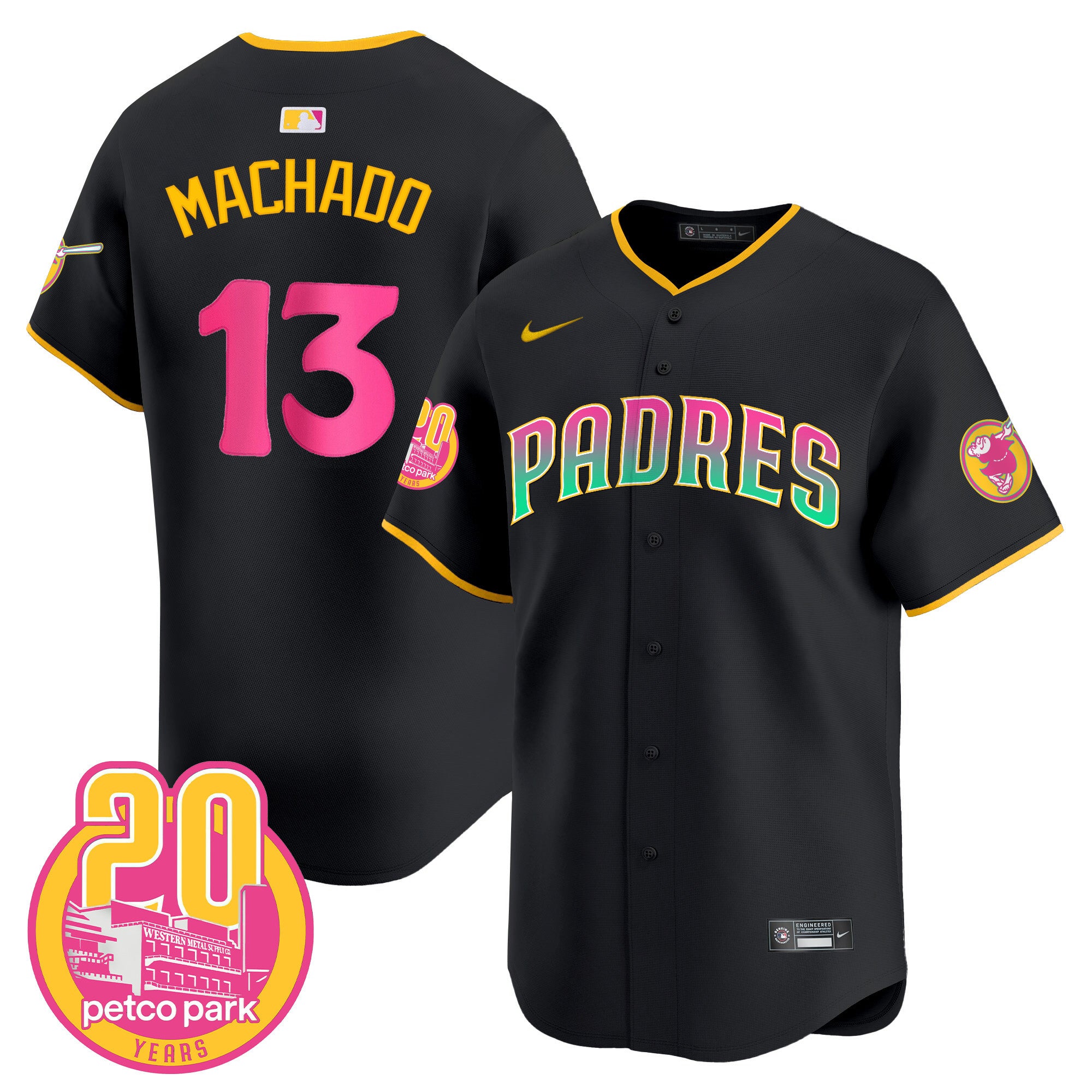 Men's Padres 2024 San Diego City Style Vapor Premier Limited Jersey - All Stitched - Black, Manny Machado