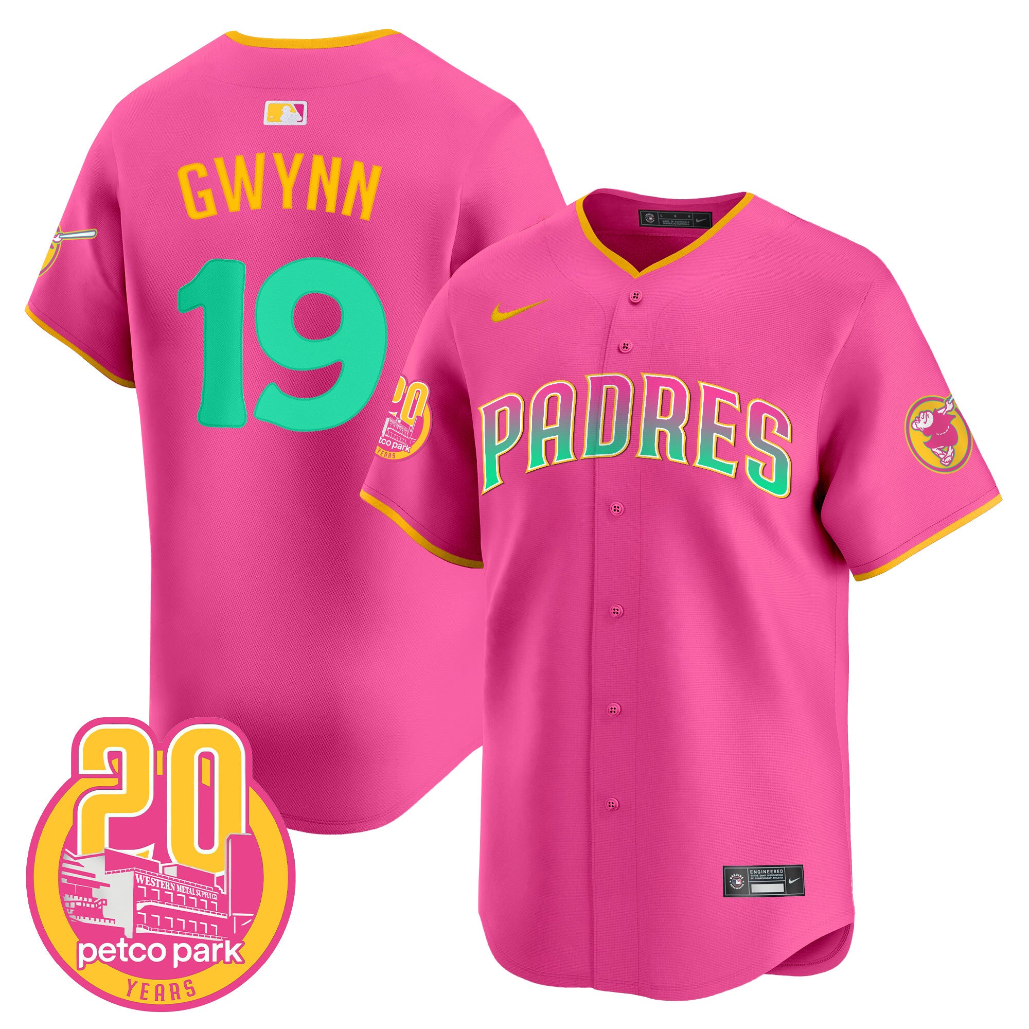 Men's Padres 2024 San Diego City Style Vapor Premier Limited Jersey - All Stitched - Pink, Tony Gwynn