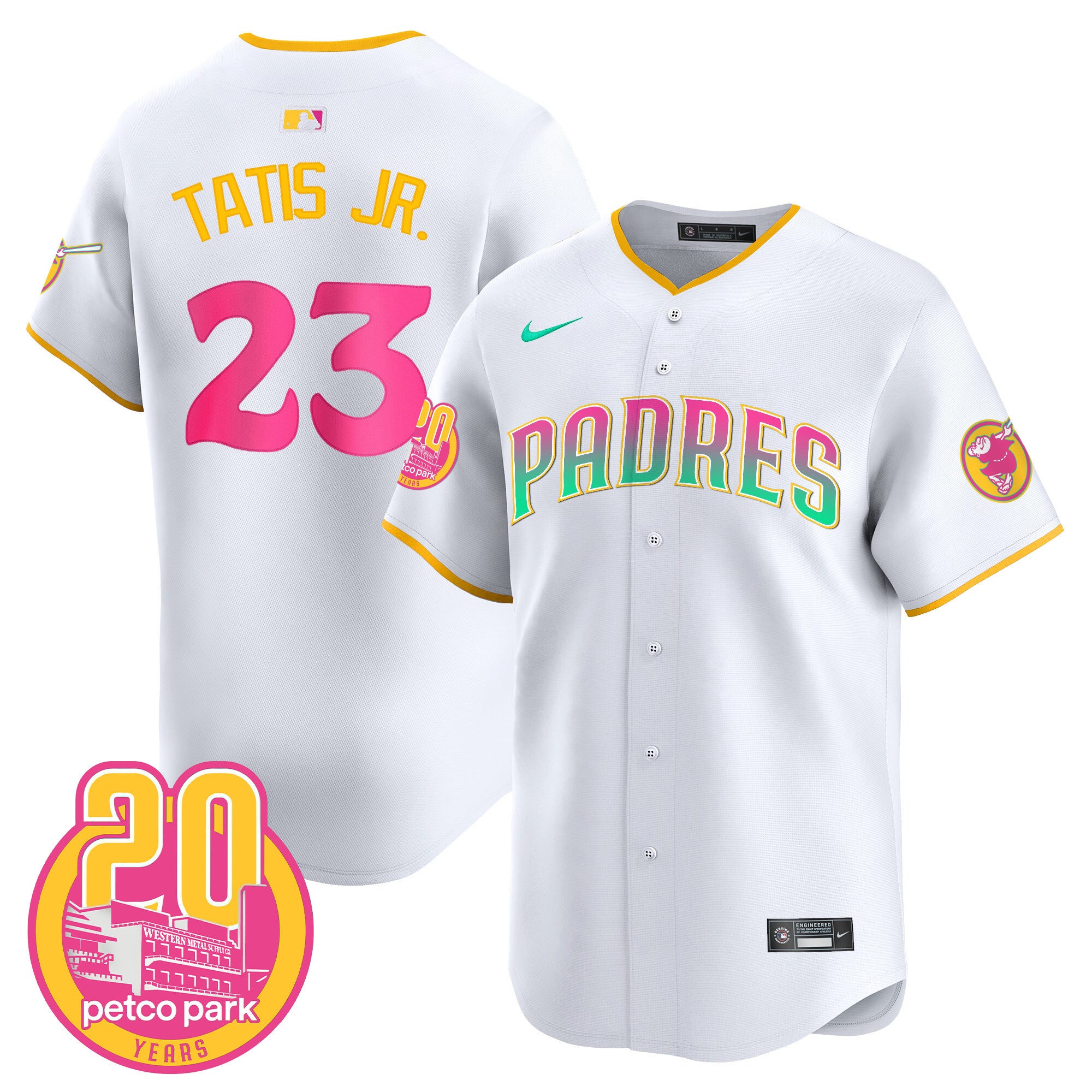 Men's Padres 2024 San Diego City Style Vapor Premier Limited Jersey - All Stitched - White, Fernando Tatis Jr.