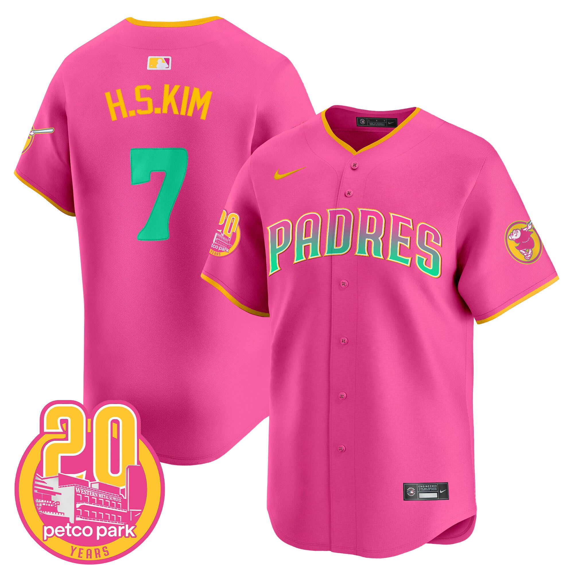 Men's Padres 2024 San Diego City Style Vapor Premier Limited Jersey - All Stitched - Pink, Ha-Seong Kim