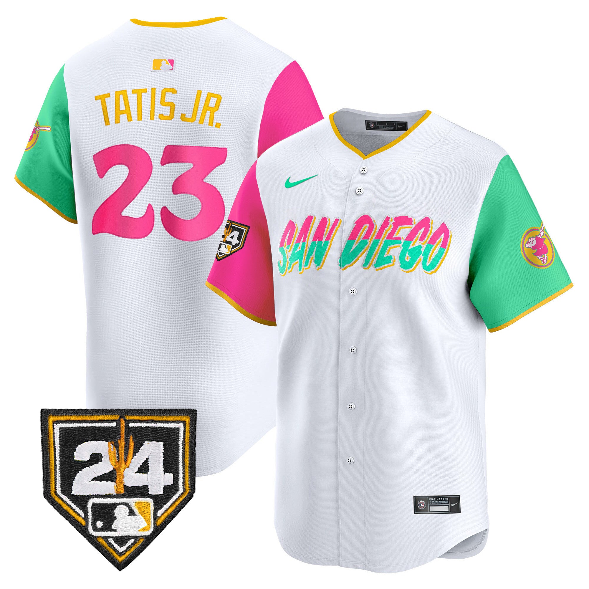 Men's Padres 2024 Spring Training Patch Vapor Premier Limited Jersey - All Stitched - City Connect, Fernando Tatis Jr.