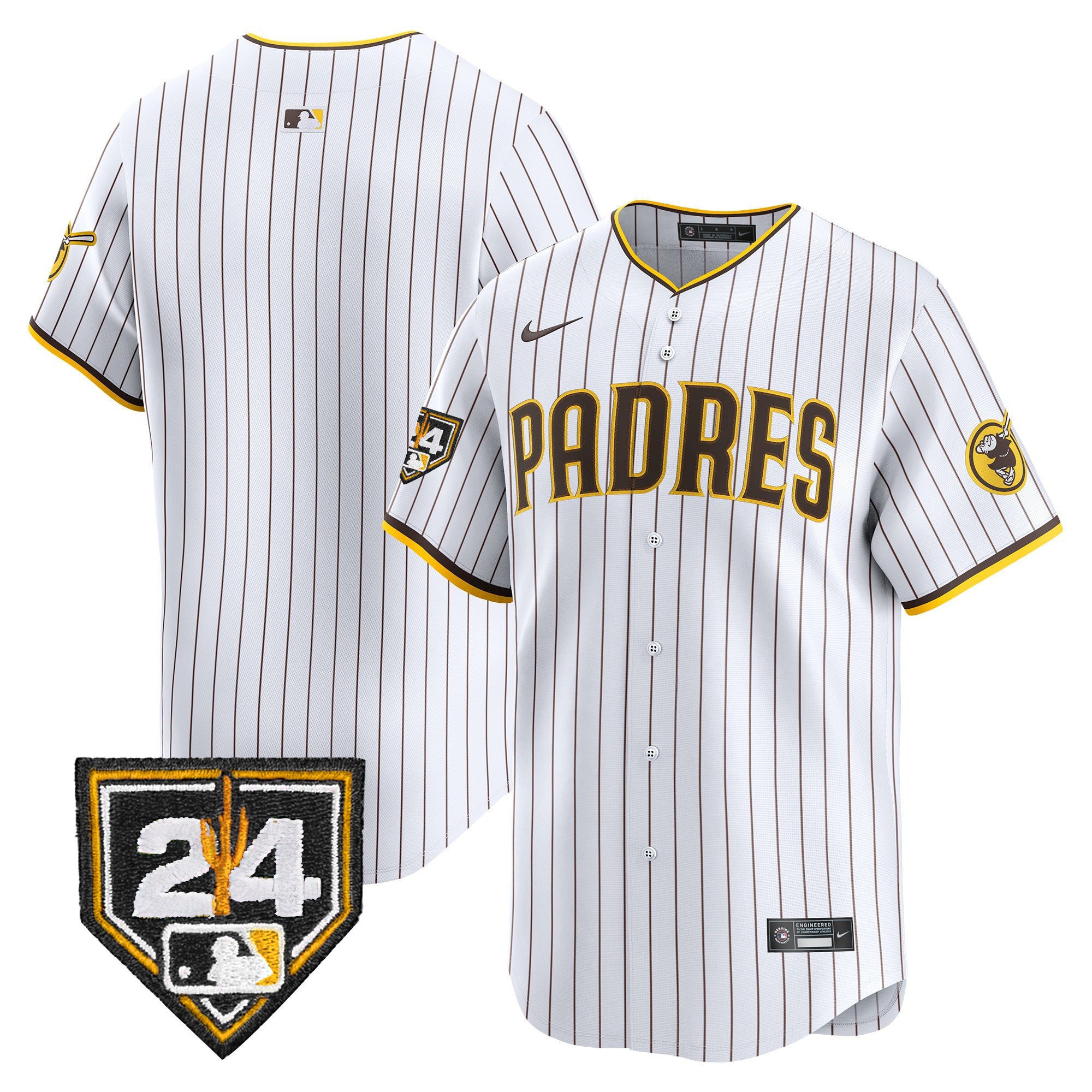 Men's Padres 2024 Spring Training Patch Vapor Premier Limited Jersey - All Stitched - White, Team