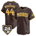 Men's Padres 2024 Spring Training Patch Vapor Premier Limited Jersey - All Stitched - Brown, Joe Musgrove