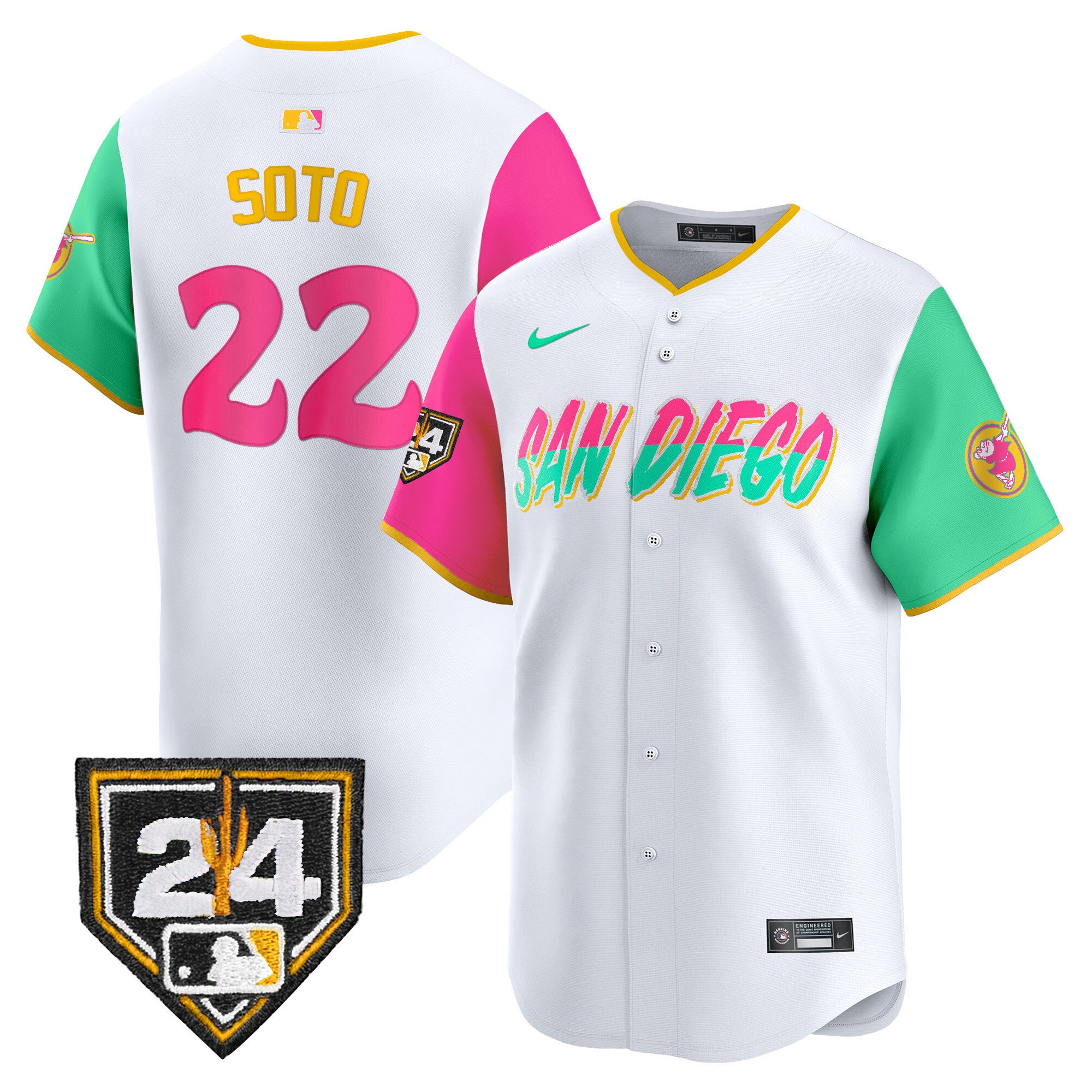 Men's Padres 2024 Spring Training Patch Vapor Premier Limited Jersey - All Stitched - City Connect, Juan Soto