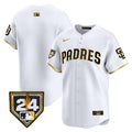 Men's Padres 2024 Spring Training Patch Vapor Premier Limited Jersey - All Stitched - White Gold, Team