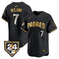 Men's Padres 2024 Spring Training Patch Vapor Premier Limited Jersey - All Stitched - Black Gold, Ha-Seong Kim